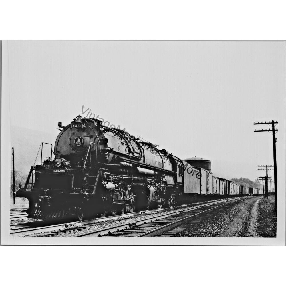 Vtg baltimore & ohio railroad bo 7619 steam locomotive 5"x7" real‎ photo t2-190